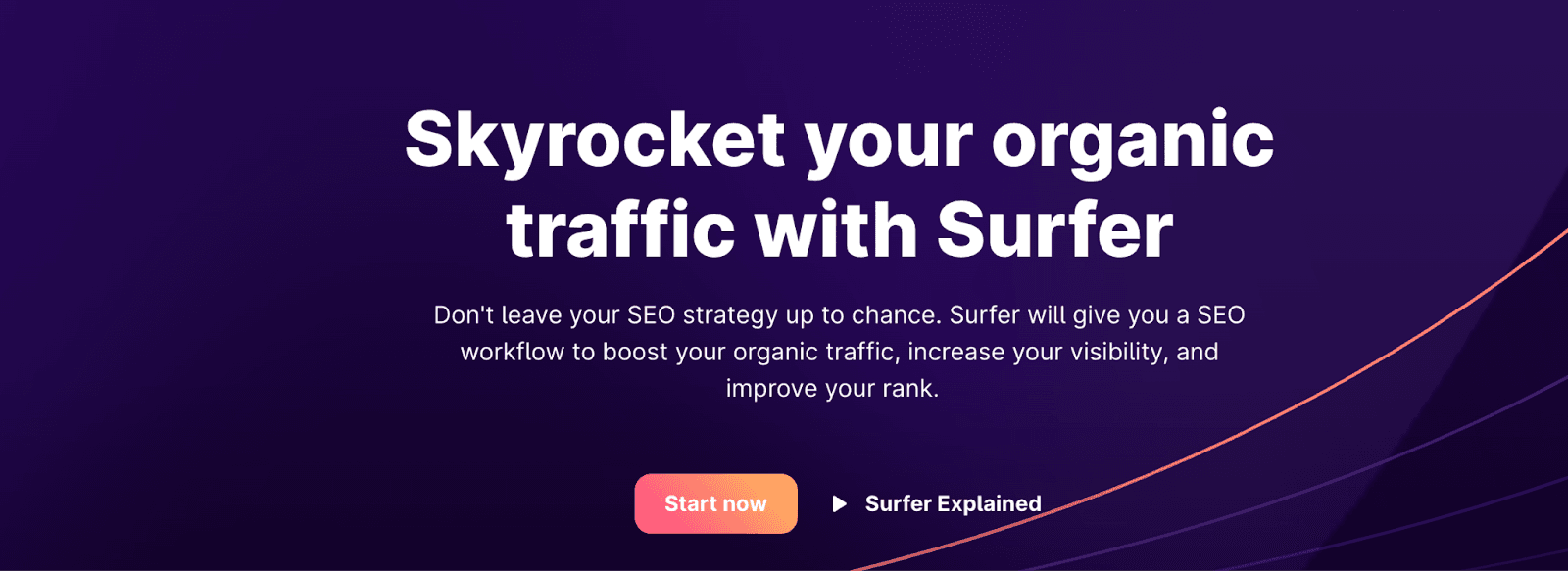 AI Marketing Tools (Surfer SEO) Screen Shot of Homepage