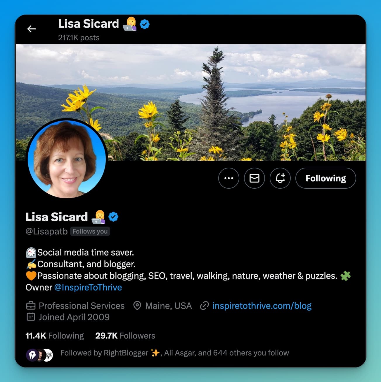Lisa Sicard on Twitter (X) Screen Shot