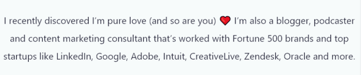 Personal Bio Example from Ryan Robinson