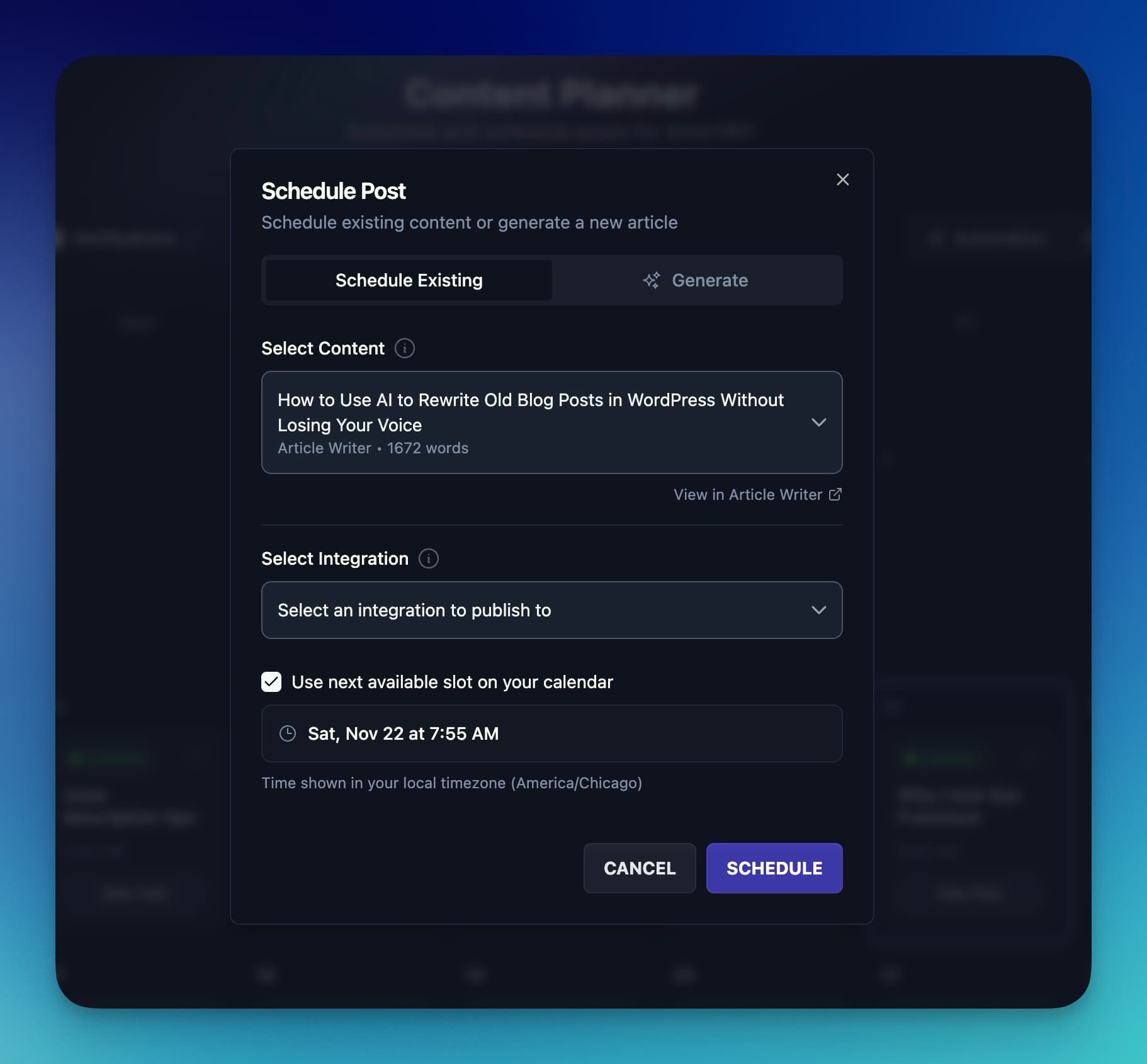 Flexible Scheduling screenshot