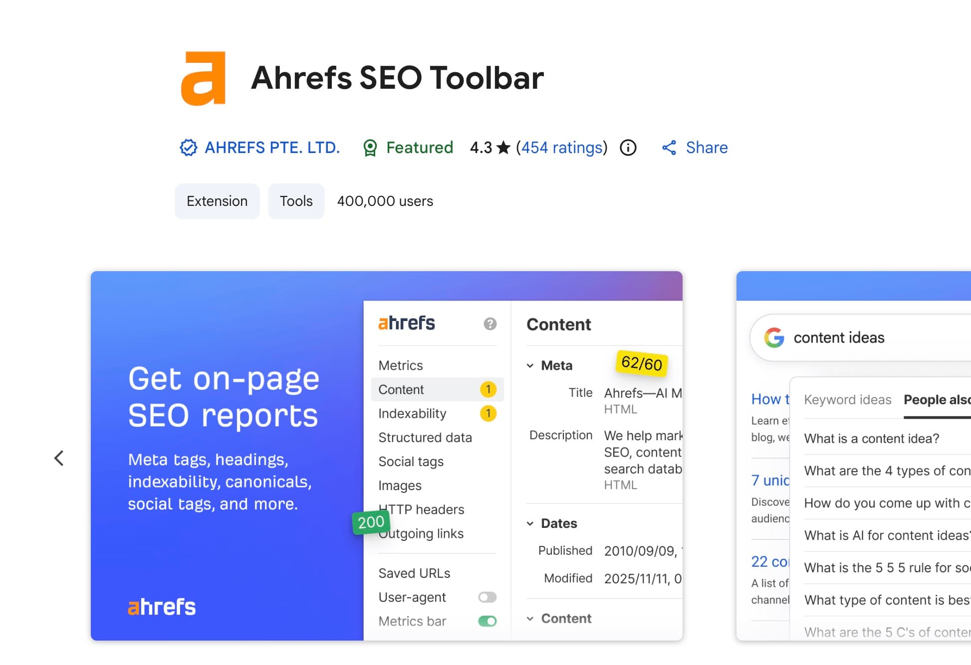 Ahrefs SEO Toolbar