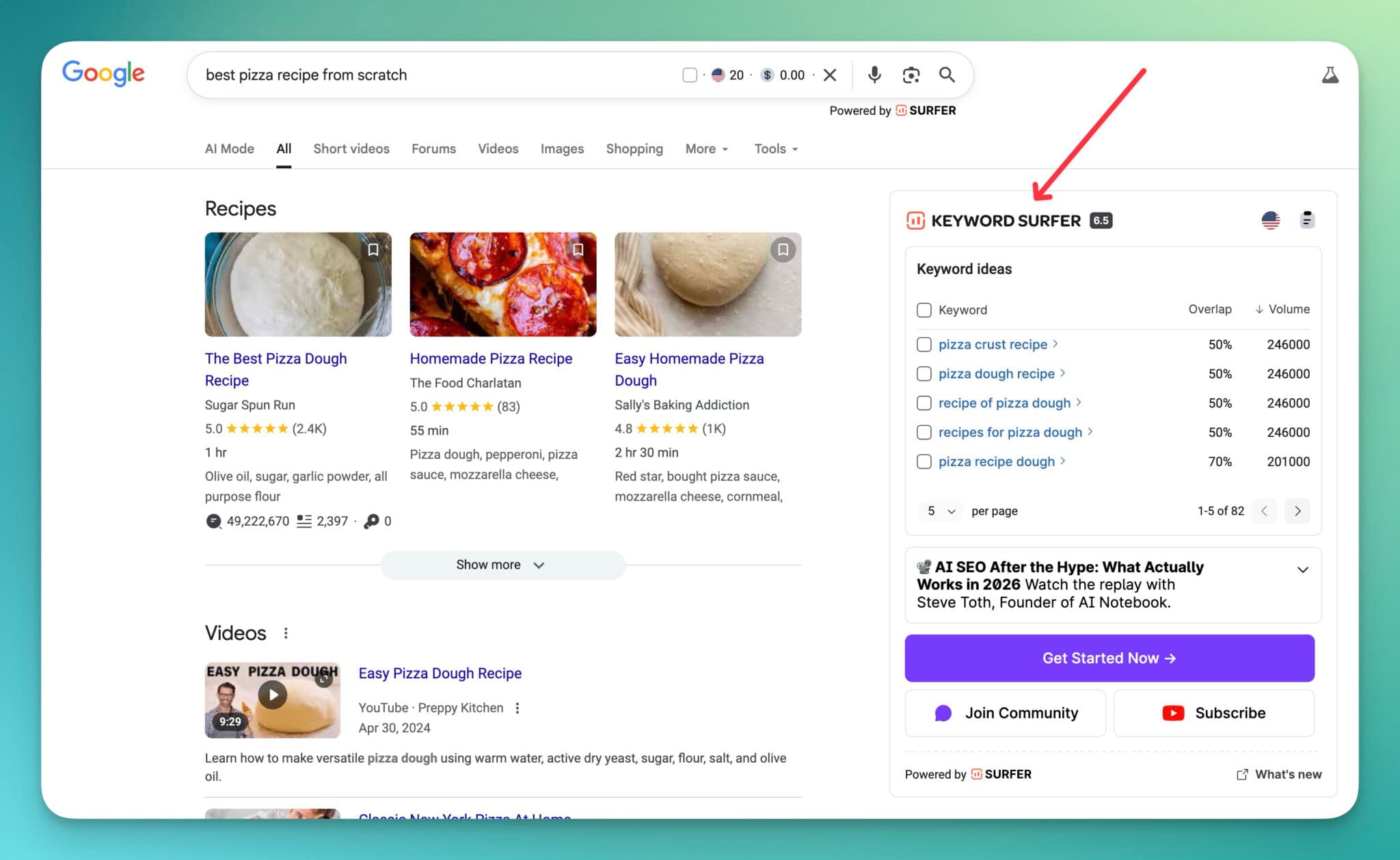Keyword Surfer extension for Chrome