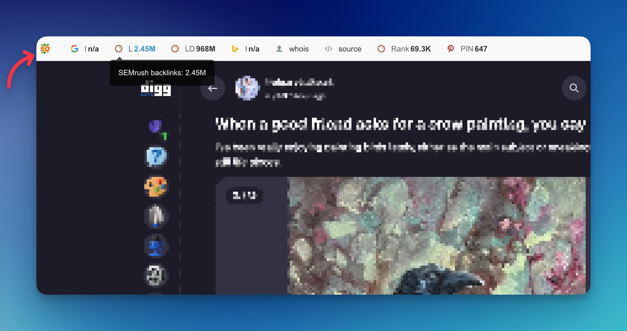 SEOquake Chrome Extension