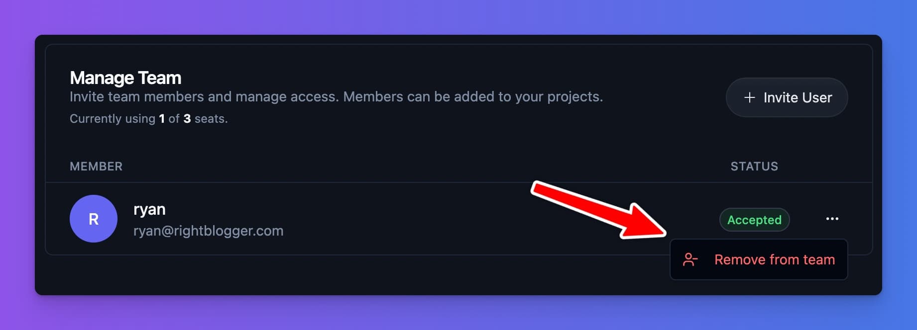 Removing a Team Member