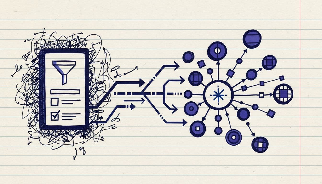 Workflow from insights to topical map illustration