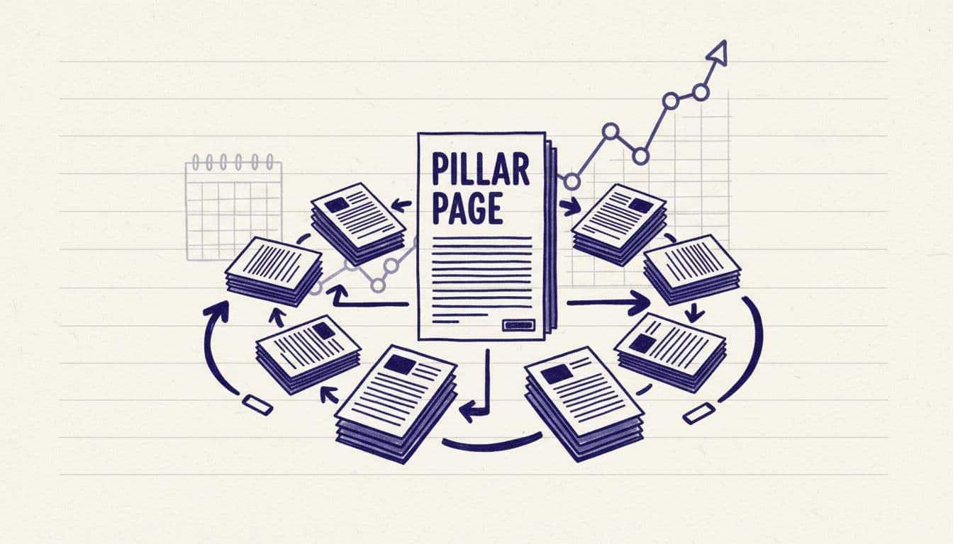 Interlinked content publishing plan illustration