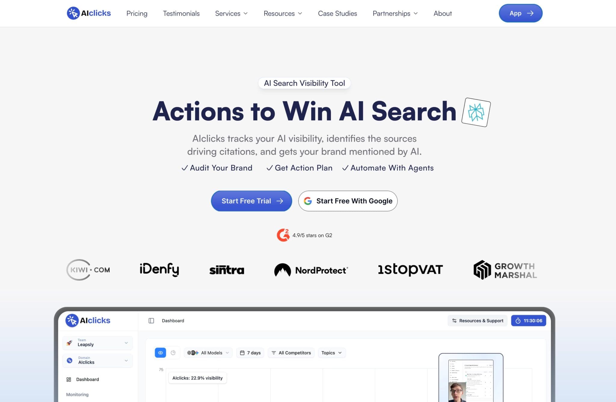 AIclicks homepage