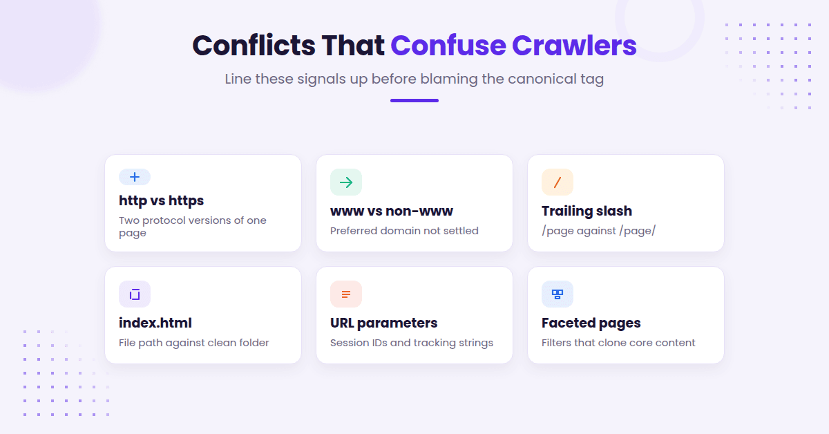 Six common duplicate URL conflicts