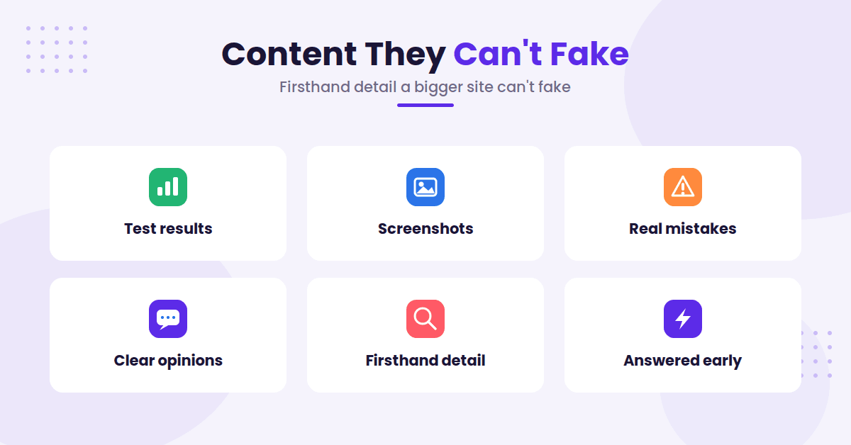 Six unfakeable firsthand content elements.