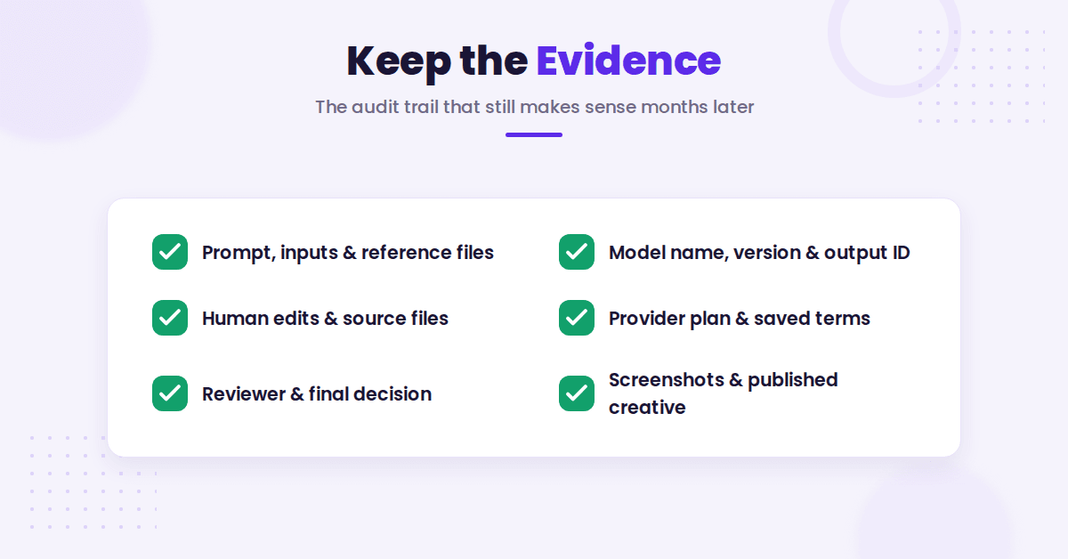 AI image audit evidence trail checklist