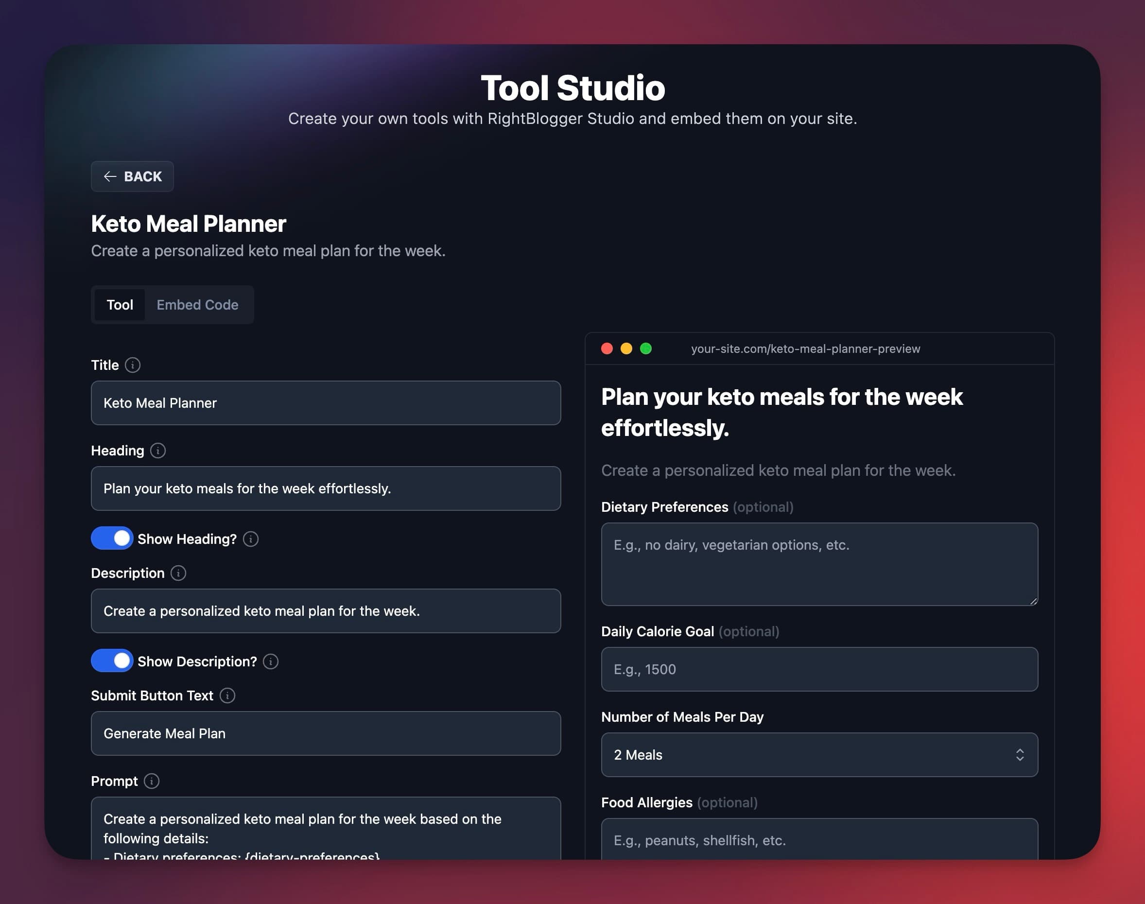 Tool Studio screenshot