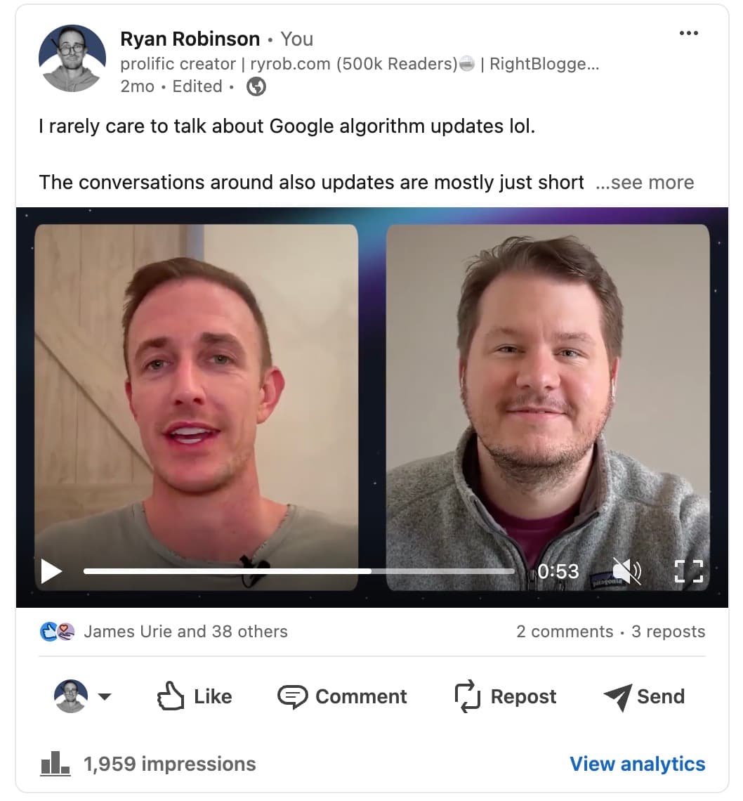 Example of Sharing Content on Social Media (Repurposing) Screen Shot