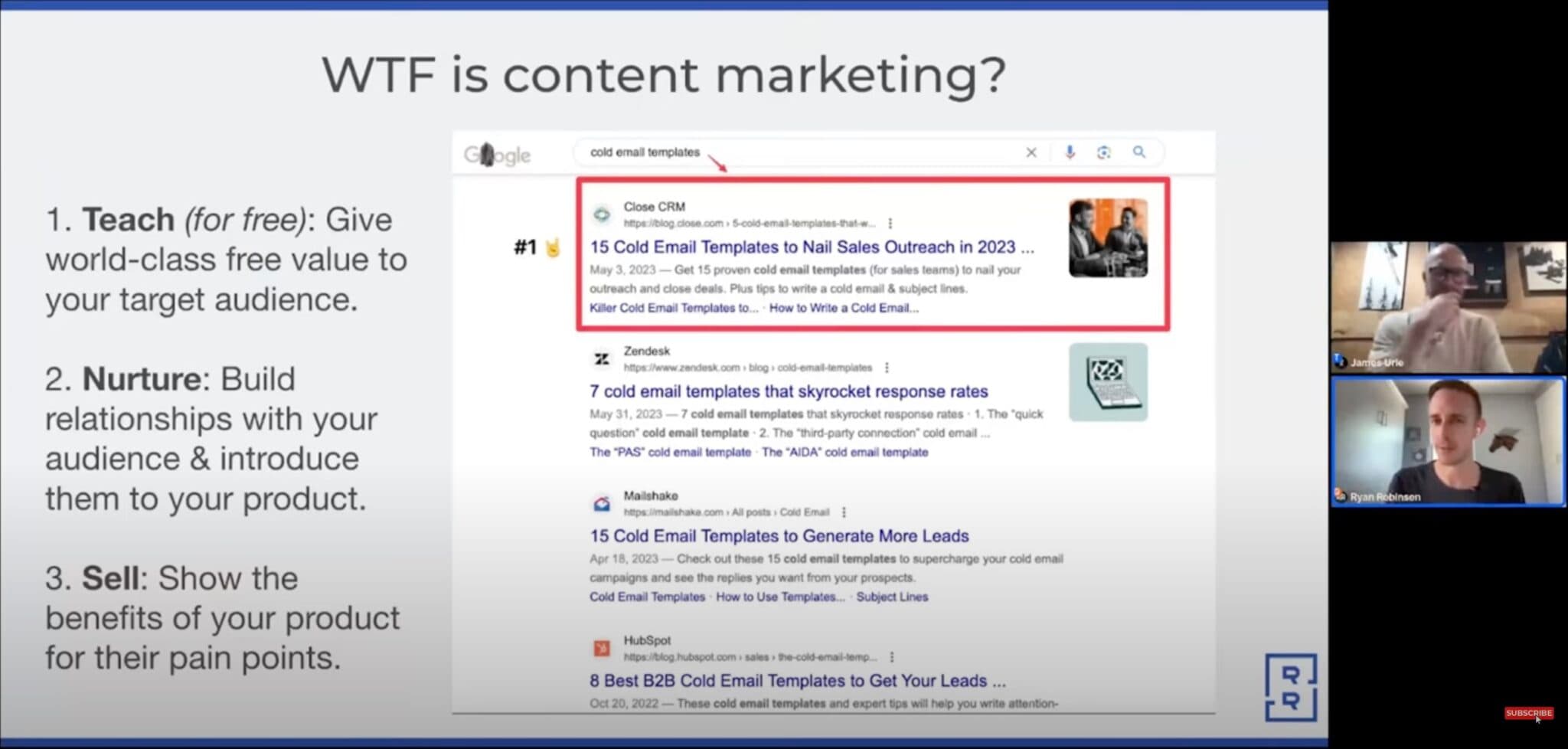 Webinar Content Repurposing Example (Screen Shot)