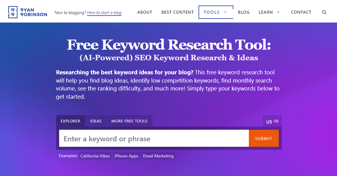 Free Keyword Research Tool from RyRob.com