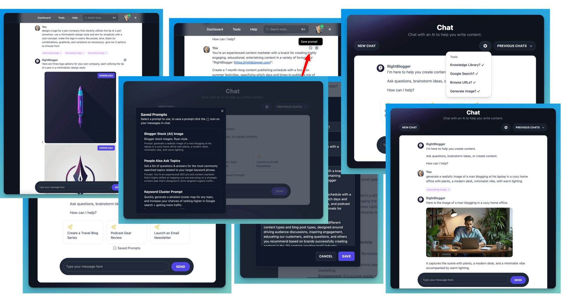 RightBlogger Chat Tool Supercharged AI Chat for Bloggers (Tool Uses Graphic)