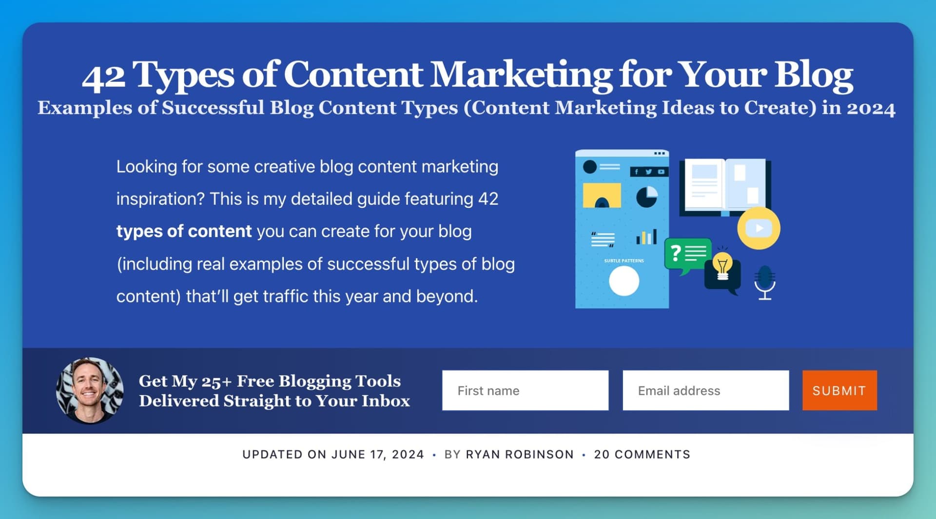 Types of Content Marketing for Bloggers (Screen Shot)