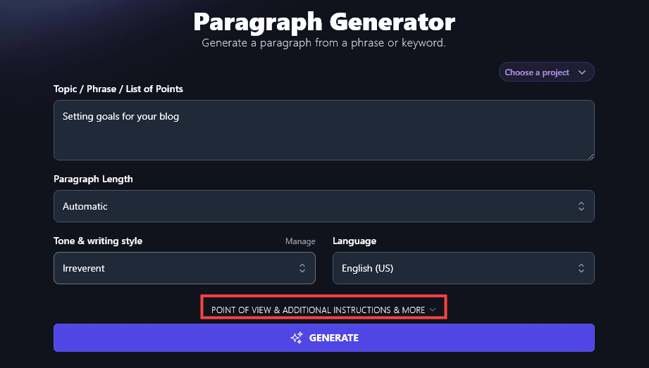 Additional instructions to use in RightBlogger