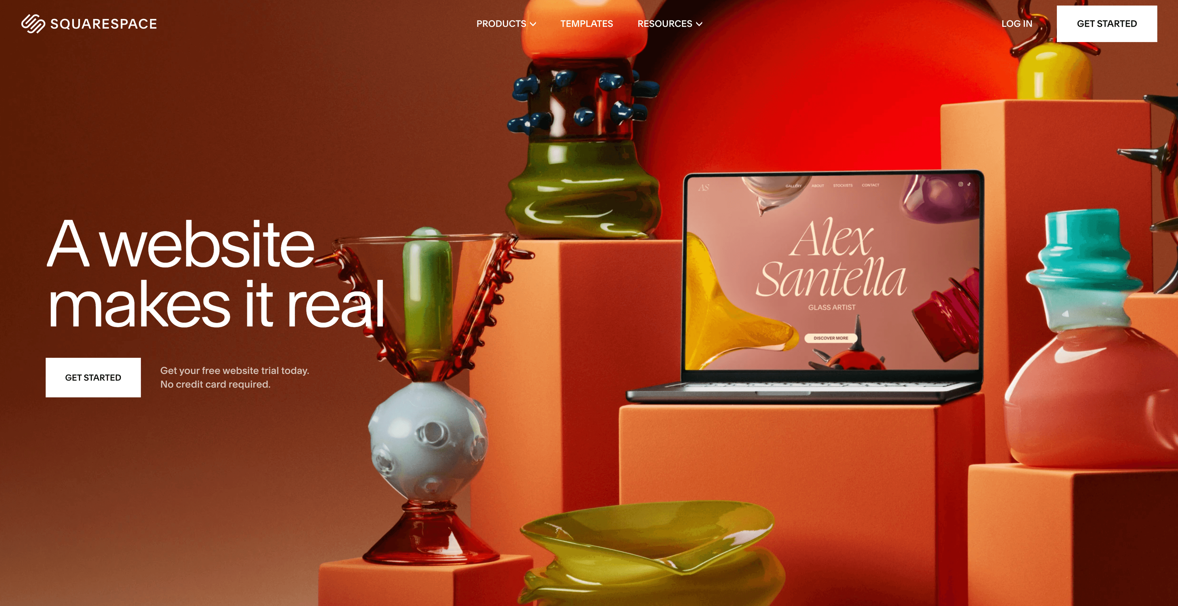 Example of a Squarespace website homepage showing the platform's polished, design-forward template style