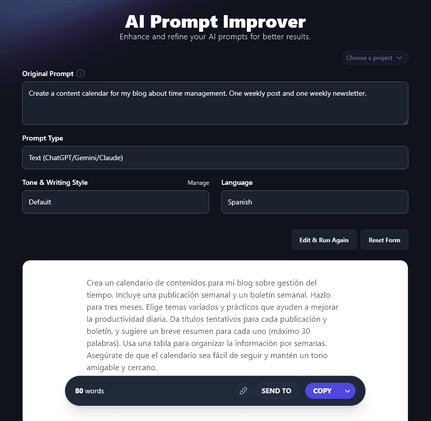 Creating Content in Spanish With the AI Prompt Generator's Powerful Language Capabilities