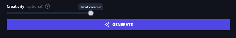 Changing the Creativity Level for the Blog Post to YouTube Video Script Generator