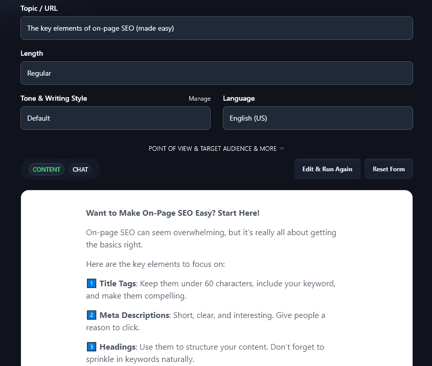 The LinkedIn Post Generated by the AI Tool, Including Bold Text and Number Emojis