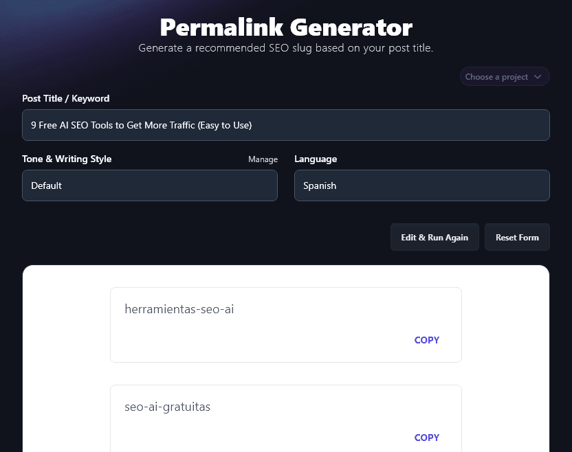 Example of Permalinks in Different Languages (URL Screenshot)