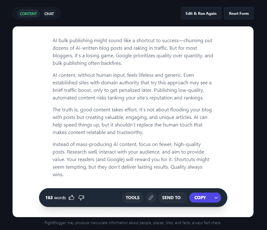 Creating a Summary of a Full Blog Post Using the AI Shorten Text Tool