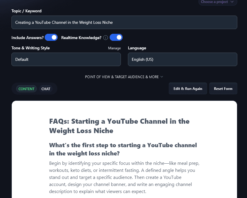 Giving the AI FAQ Generator a More Specific Topic