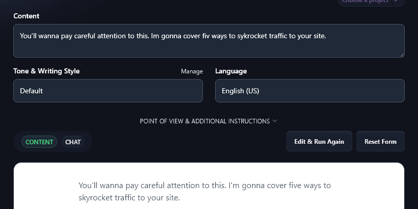 Giving the Grammar Fixer Additional Instructions to Follow (e.g. Words NOT to Change)