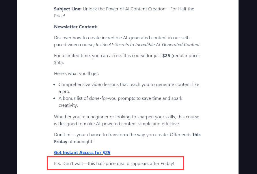 Giving the AI Additional Instructions for Your Newsletter