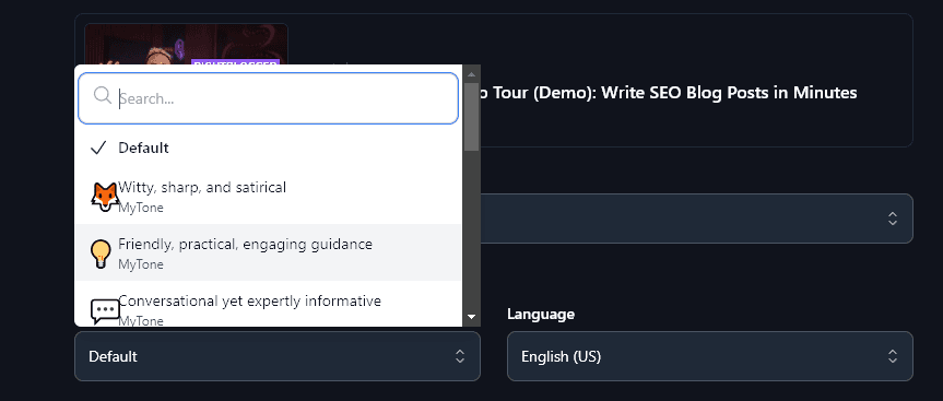 Choosing a Custom MyTone for the Newsletter Generator to Use When Producing Your Newsletter Text
