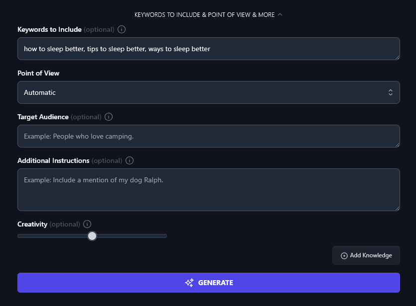 Listing Keywords to Include in the Description Produced by the AI Video Description Tool