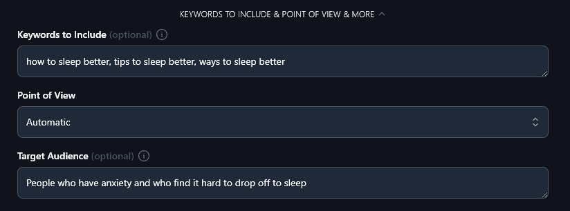 Giving the AI Information About Your Target Audience (to Take Into Account When Writing Your Description)