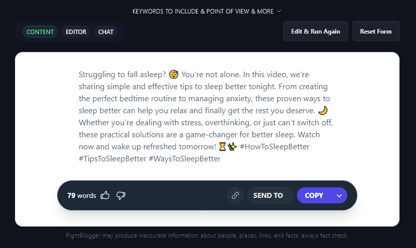 A Video Description That Incorporates the Additional Instructions to Use Emojis