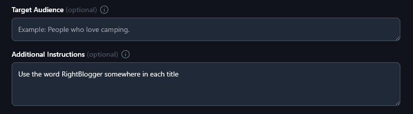 Adding Extra Instructions for the YouTube Video Title Generator Tool