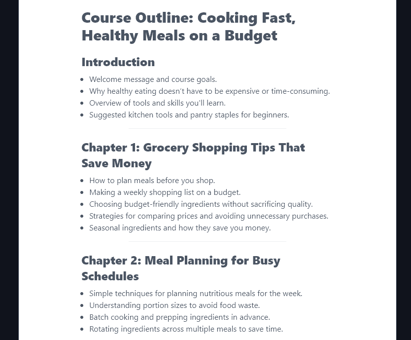 An Outline Produced for a Much More Detailed Topic