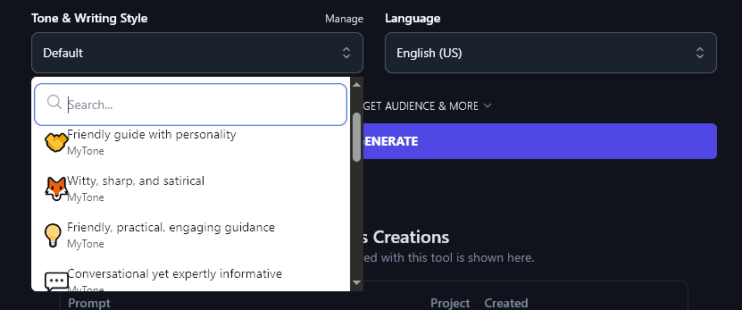 Using Custom MyTones in the AI Cold Email Generator