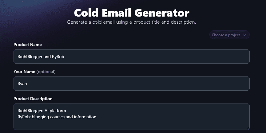 Promiting 2 Products in Your Email Using the AI Cold Email Generator