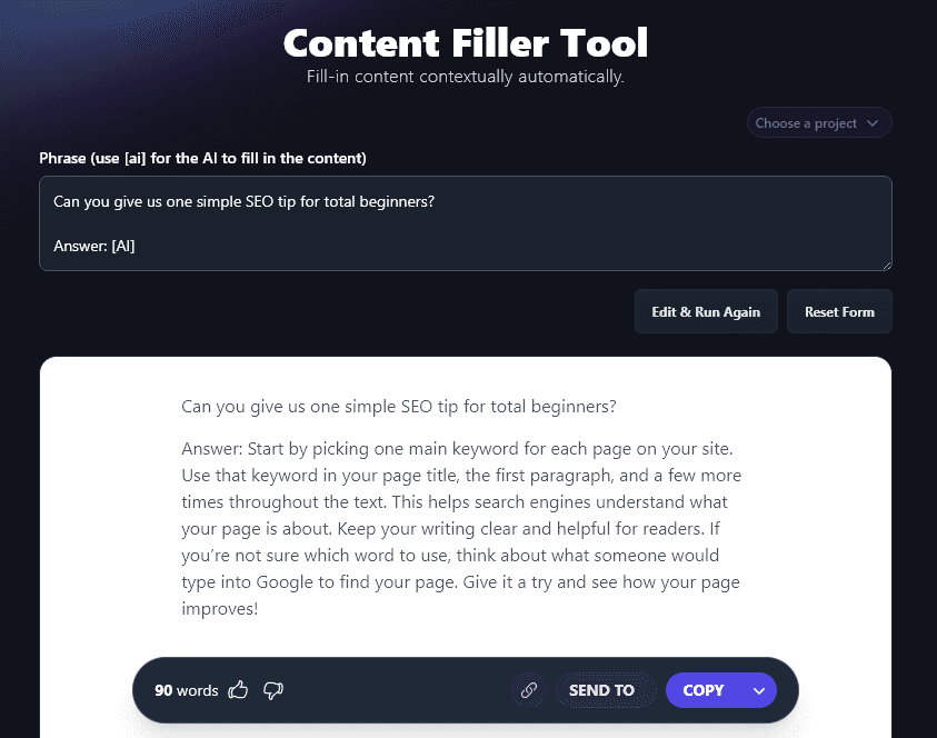 The Detailed Answer Produced By the Content Filler