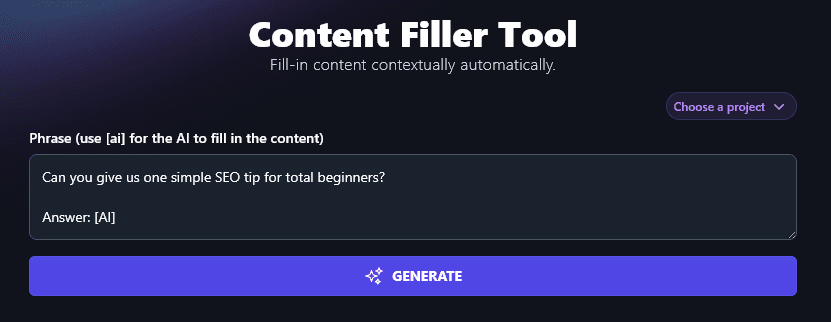 Getting the AI Content Filler to Produce the Answer to a Question (e.g. For an Email Interview)
