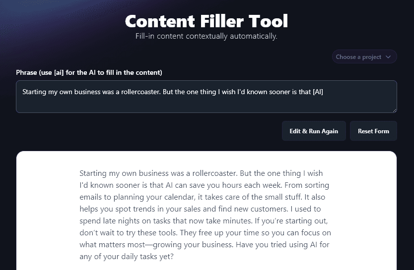Crafting Social Media Posts Using the Content Filler