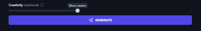 Adjusting the Creativity Level for the Instagram Caption Generator