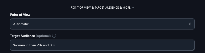 Setting Your Target Audience for the Instagram Caption Generator