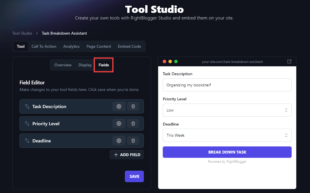 Customizing the Fields for the AI Lead Magnet