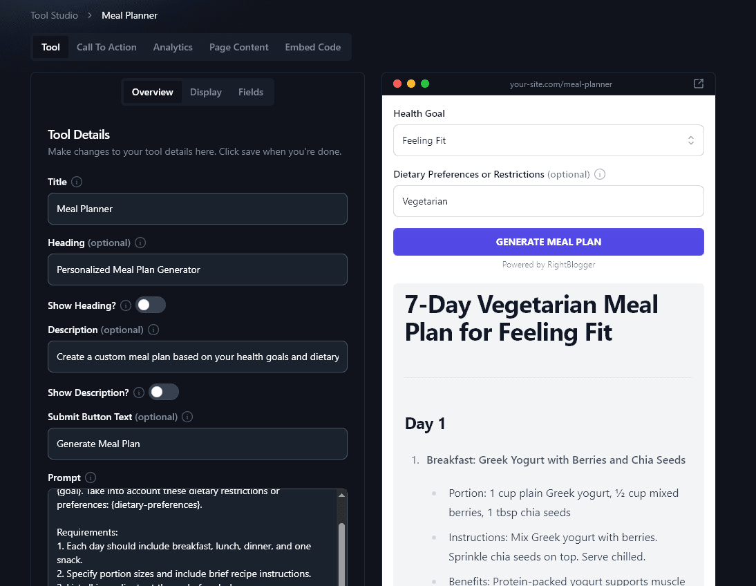 Trying Out the Meal Planner Lead Magnet