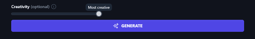Adjusting the Creativity Level for the Pinterest Pin Generator