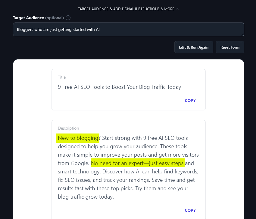 The Pinterest Pin Generator Has Taken the Target Audience Into Account When Crafting the Pin Description