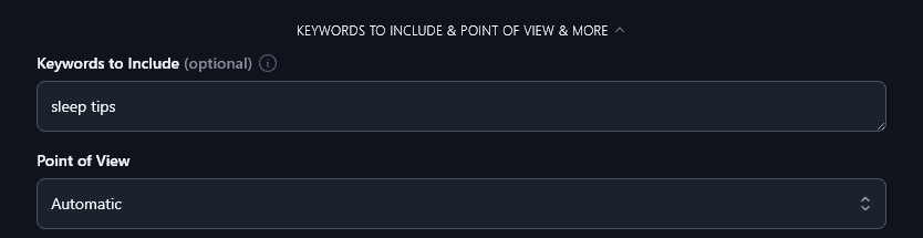 Entering Keywords to Include in Your Generated Tweets