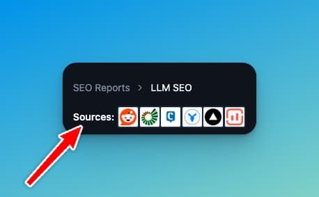Top Sources in SEO Report (Screenshot)
