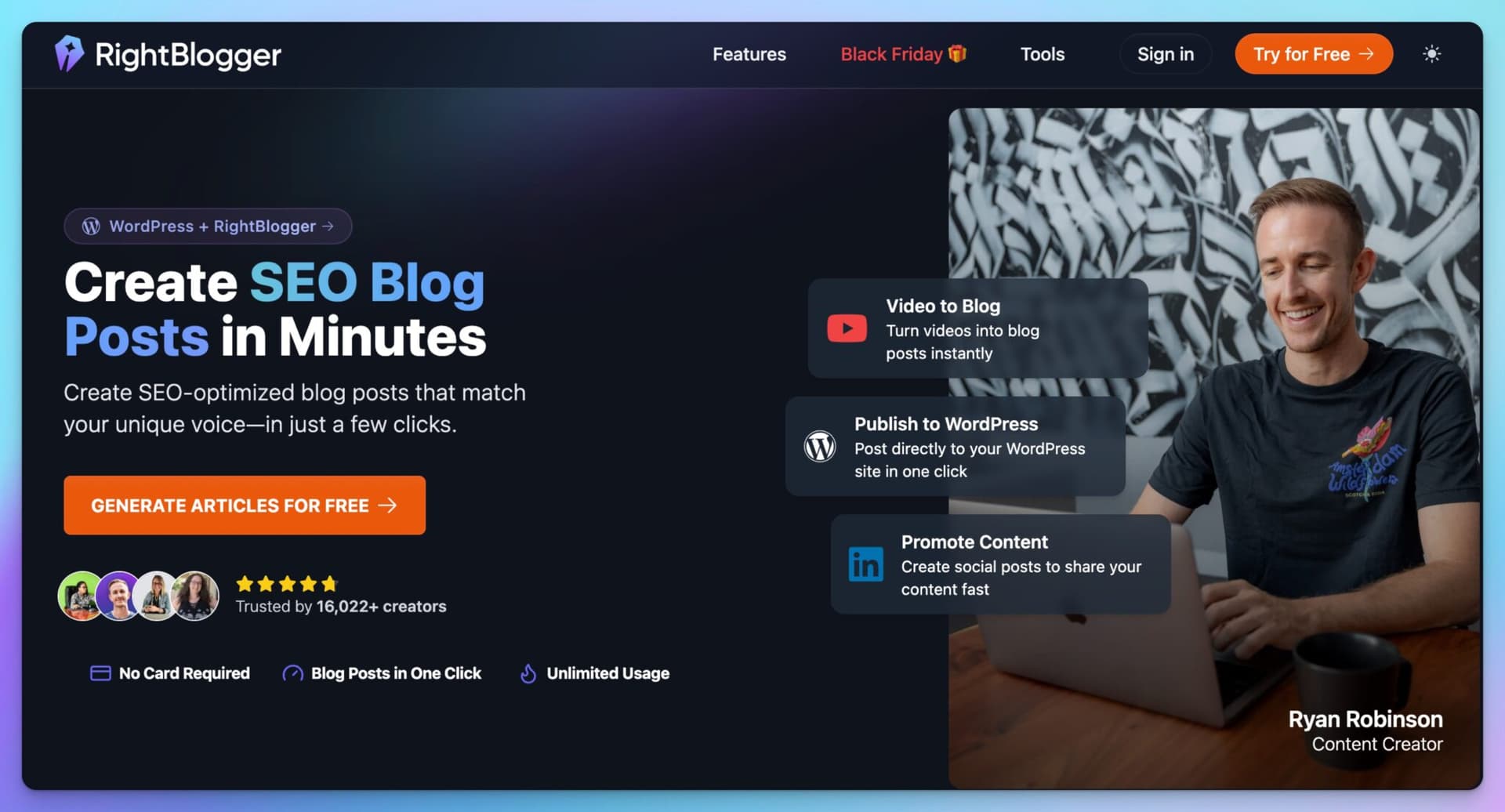 RightBlogger homepage